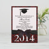 ブラックリボン及びレッドヒョウ卒業招待状 招待状 (スタンド正面)