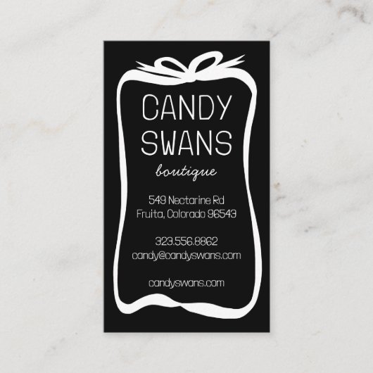 ブラックリボン弓カスタム甘フェミニンいキュイガーリー 名刺 (正面)