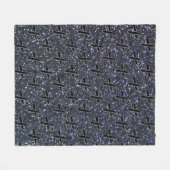 ブラックリボン認識度ミッドナイトブルー フリースブランケット (正面(横))