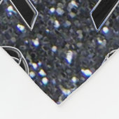 ブラックリボン認識度ミッドナイトブルー フリースブランケット (角)