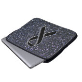 ブラックリボン認識度ミッドナイトブルー ラップトップスリーブ (正面下部)