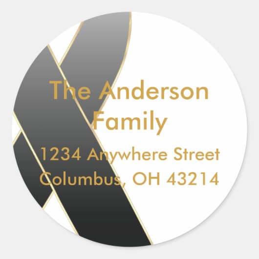 ブラックリボン認識度住所 シール (正面)