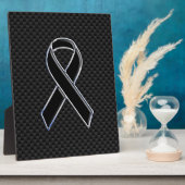 ブラックリボン認識度炭素繊維デコール フォトプラーク (側面)