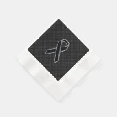 ブラックリボン認識度炭素繊維デコール 縁ありカクテルナプキン (角)