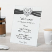 ブラックリボン銀のスワ結婚ーズの安全性 台座サイン (インサイチュ)