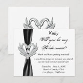 ブラックリボン シルバースワン ブライズメイド カード (正面/裏面)