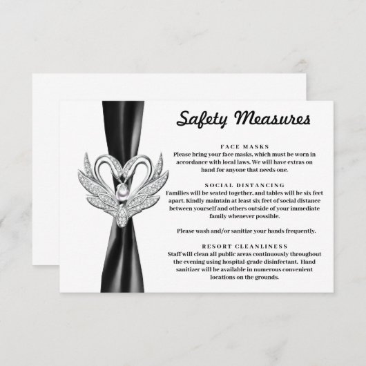 ブラックリボン シルバー スワン 安全対策 エンクロージャーカード (正面/裏面)