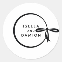 ブラックリボン&ボウ ラウンドシール