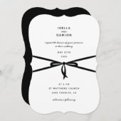 ブラックリボン&ボウ 招待状 (正面/裏面)