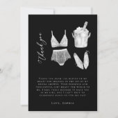 ブラックリモダンンジェリーブライダルシャワー サンキューカード (正面)