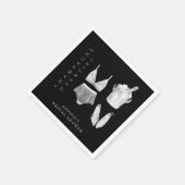 ブラックリモダンンジェリーブライダルシャワー スタンダードカクテルナプキン (角)