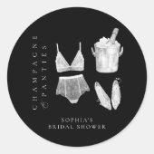ブラックリモダンンジェリーブライダルシャワー ラウンドシール (正面)