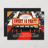 ブラックリモムービースタースウィート16パーティー 招待状 (正面/裏面)