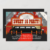 ブラックリモムービースタースウィート16パーティー 招待状 (正面/裏面)