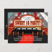 ブラックリモムービースタースウィート16パーティー 招待状 (正面/裏面)