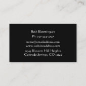 ブラックリユニークネンルックフローラ名刺 名刺 (裏面)