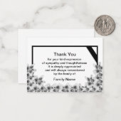 ブラックリリーフラワーサンキューカード ノートカード (正面/裏面インサイチュ)