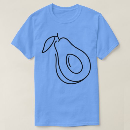 ブラックリンアボカドかわいい Tシャツ (デザイン正面)