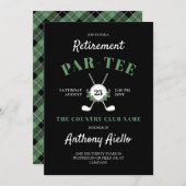 ブラックリースゴルフをテーマにした退職パーティー 招待状 (正面/裏面)
