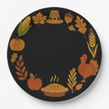 ブラックリースサーキュラサンクスギビングカボチャ秋