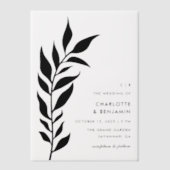 ブラックリーフアーチ モダンウェディング ベラム紙招待状 (正面)