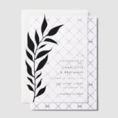 ブラックリーフアーチ モダンウェディング ベラム紙招待状 (オフセット (招待状))