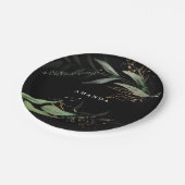 ブラックリーフィタニックユーカリプタスブモダンランチ ペーパープレート (アングル)