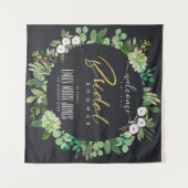 ブラックリーフウォータカラーブライダルシャワーのご案内 タペストリー (正面(横))