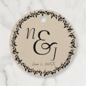 ブラックリーフボタニカル素朴クモダンラフト結婚ズ フェイバータグ (裏面)