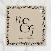 ブラックリーフボタニカル素朴クモダンラフト結婚ズ フェイバータグ (裏面)