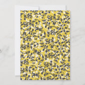 ブラックリーフモダンスクロールブライダルシャワー招待 招待状 (裏面)