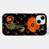 ブラックルビー宝石モノグラムの赤ポピー Case-Mate iPhoneケース (裏面 (横))
