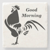 ブラックルースタークロウイングシルエットストーンコースター ストーンコースター (正面)