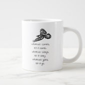 ブラックレイブンバードソーリング感動的引用文マグカップ ジャンボコーヒーマグカップ (右)