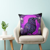 ブラックレイベンとスカル クッション (椅子)