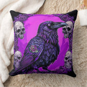 ブラックレイベンとスカル クッション (ブランケット)