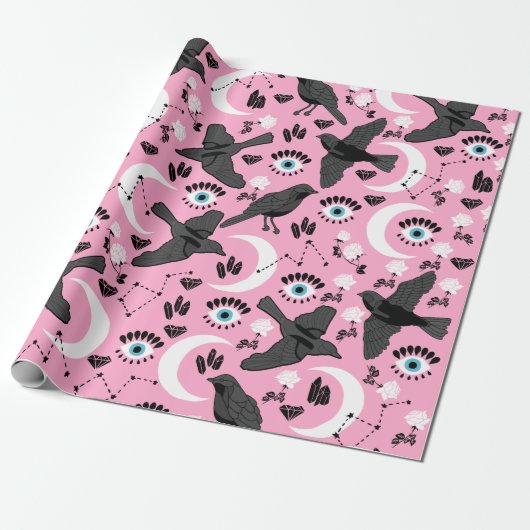  ブラックレイベンラッピング紙 ラッピングペーパー (アンロールド)