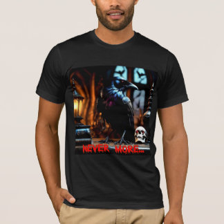 ブラックレイベン |不気味 | |ハロウィーン |ブラックTシャツ Tシャツ