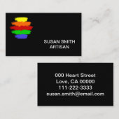 ブラックレインボーカラーパレット 名刺 (正面/裏面)