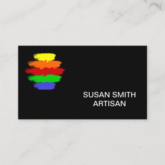 ブラックレインボーカラーパレット 名刺 (正面)