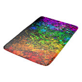 ブラックレインボーカラー絵を描(ばちゃばちゃ)跳ねるカラフル バスマット (アングル)
