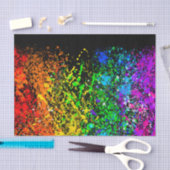 ブラックレインボーカラー絵を描（ばちゃばちゃ）跳ねるカラフル 薄葉紙 (クラフト)