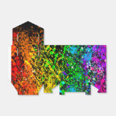 ブラックレインボーカラー絵を描（ばちゃばちゃ）跳ねるバースデーパーティー フェイバーボックス (折り畳みなし)