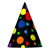 ブラックレインボースポットパーティー帽子 パーティーハット (裏面)