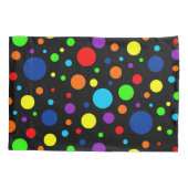 ブラックレインボースポットピローケース 枕カバー (裏面-左)