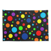 ブラックレインボースポットピローケース 枕カバー (裏面-右)