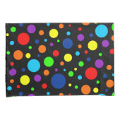 ブラックレインボースポットピローケース 枕カバー (正面右)