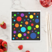 ブラックレインボースポット紙ナプキンス スタンダードランチョンナプキン (インサイチュ)