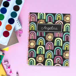 ブラックレインボーズ&サンズパターンキッズ新学期 ノートブック