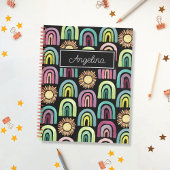 ブラックレインボーズ&サンズパターンキッズ新学期 ノートブック